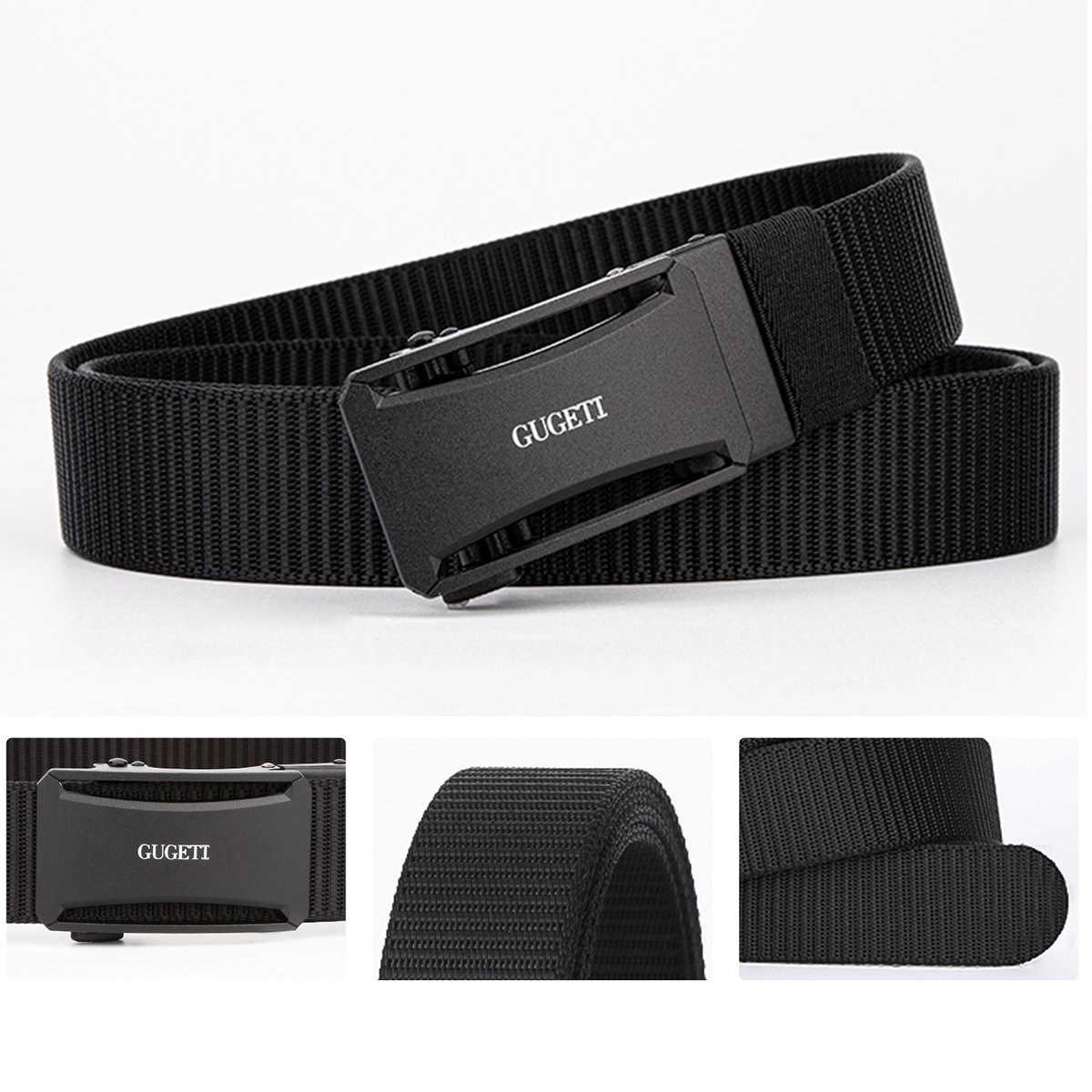 Men's Belt Frosted automatic buckle tank belt canvas  fabric belt 3.4cm