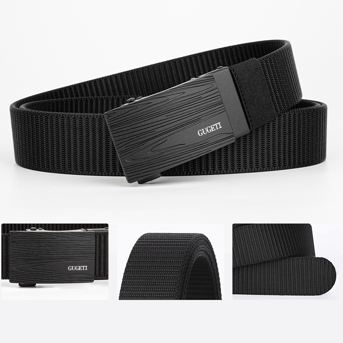 Men's Belt Frosted automatic buckle tank belt canvas  fabric belt 3.4cm