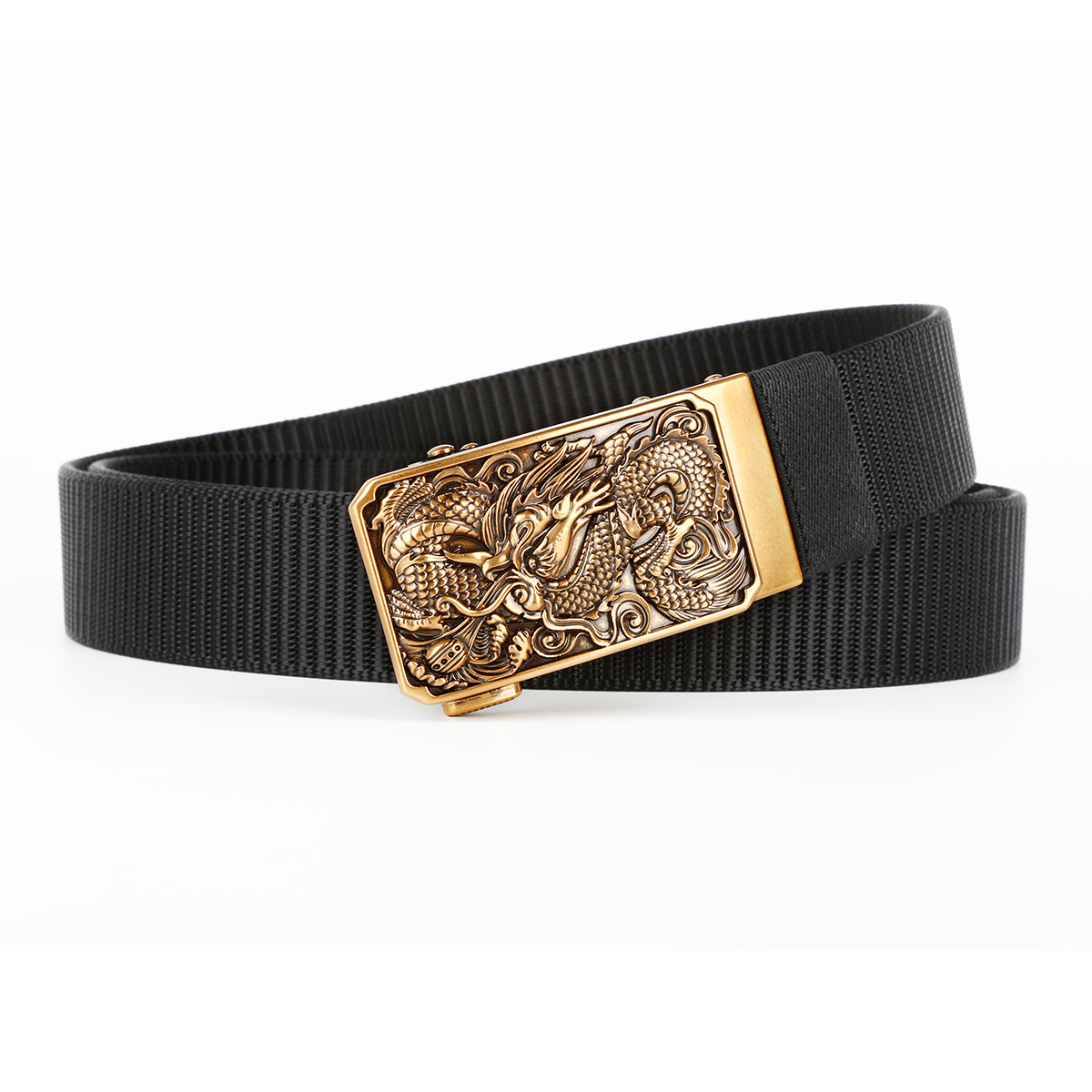 Men's Belt Dragon Automatic buckle tank belt canvas  fabric belt 3.4cm