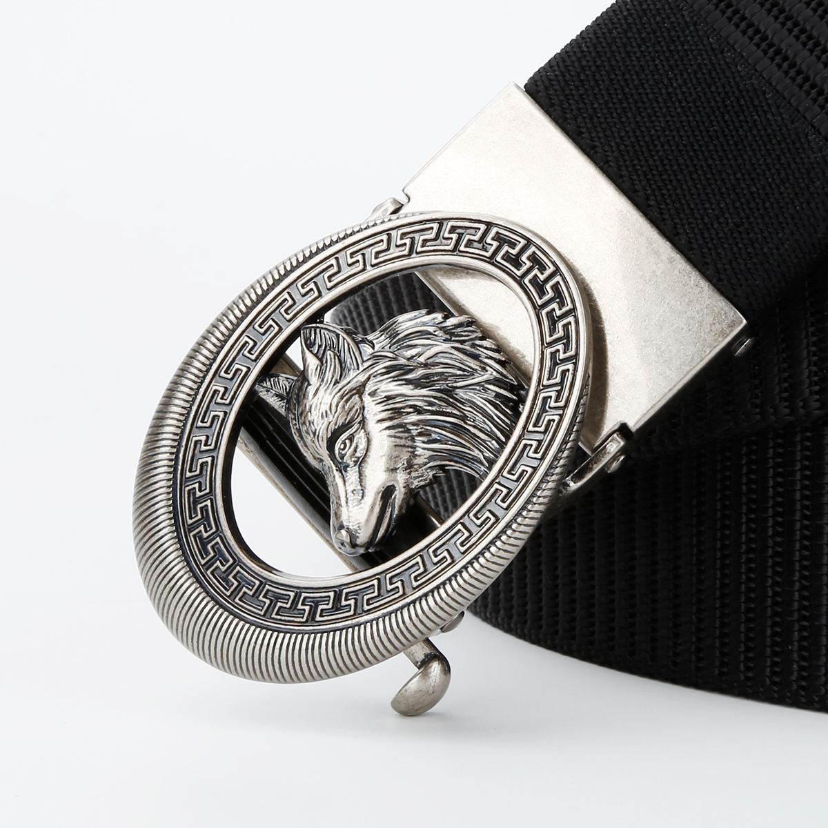 Men's Belt Wolf Automatic buckle tank belt canvas  fabric belt 3.4cm