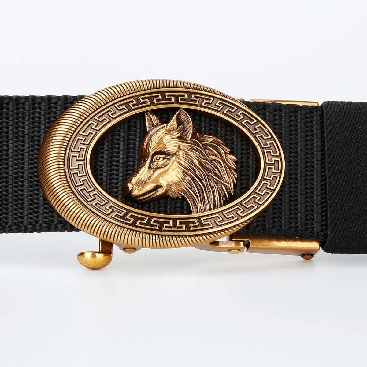 Men's Belt Wolf Automatic buckle tank belt canvas  fabric belt 3.4cm