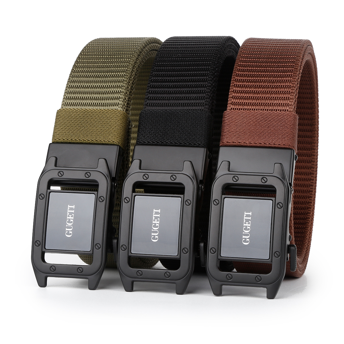 Men's Belt  Automatic buckle tank belt canvas  fabric belt 3.4cm