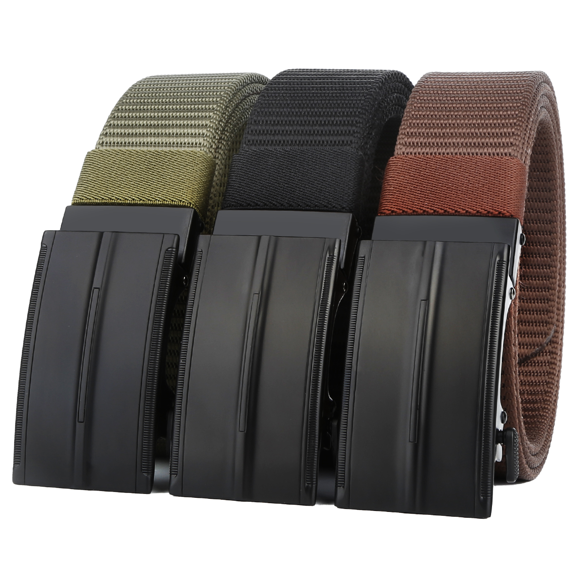 Men's Belt  Automatic buckle tank belt canvas fabric belt 3.4cm