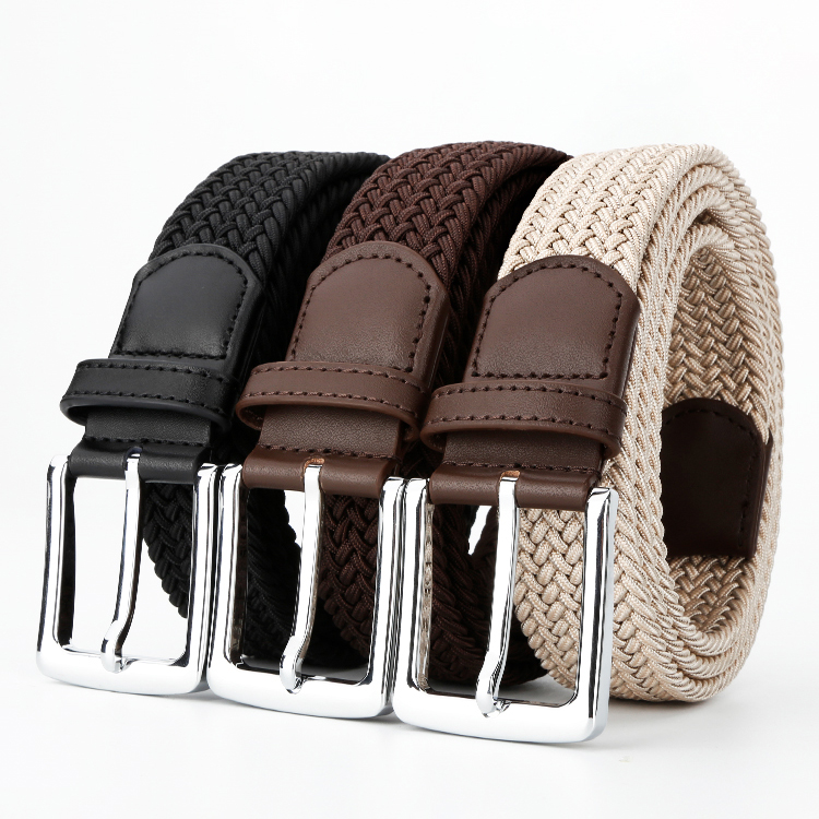 Men's Belt Pin  buckle Woven belt canvas  fabric belt 3.4cm