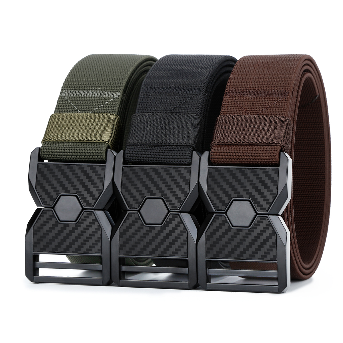 Men's Belt Quick Release buckle Tactical Elastic Belt canvas  fabric belt 3.8cm