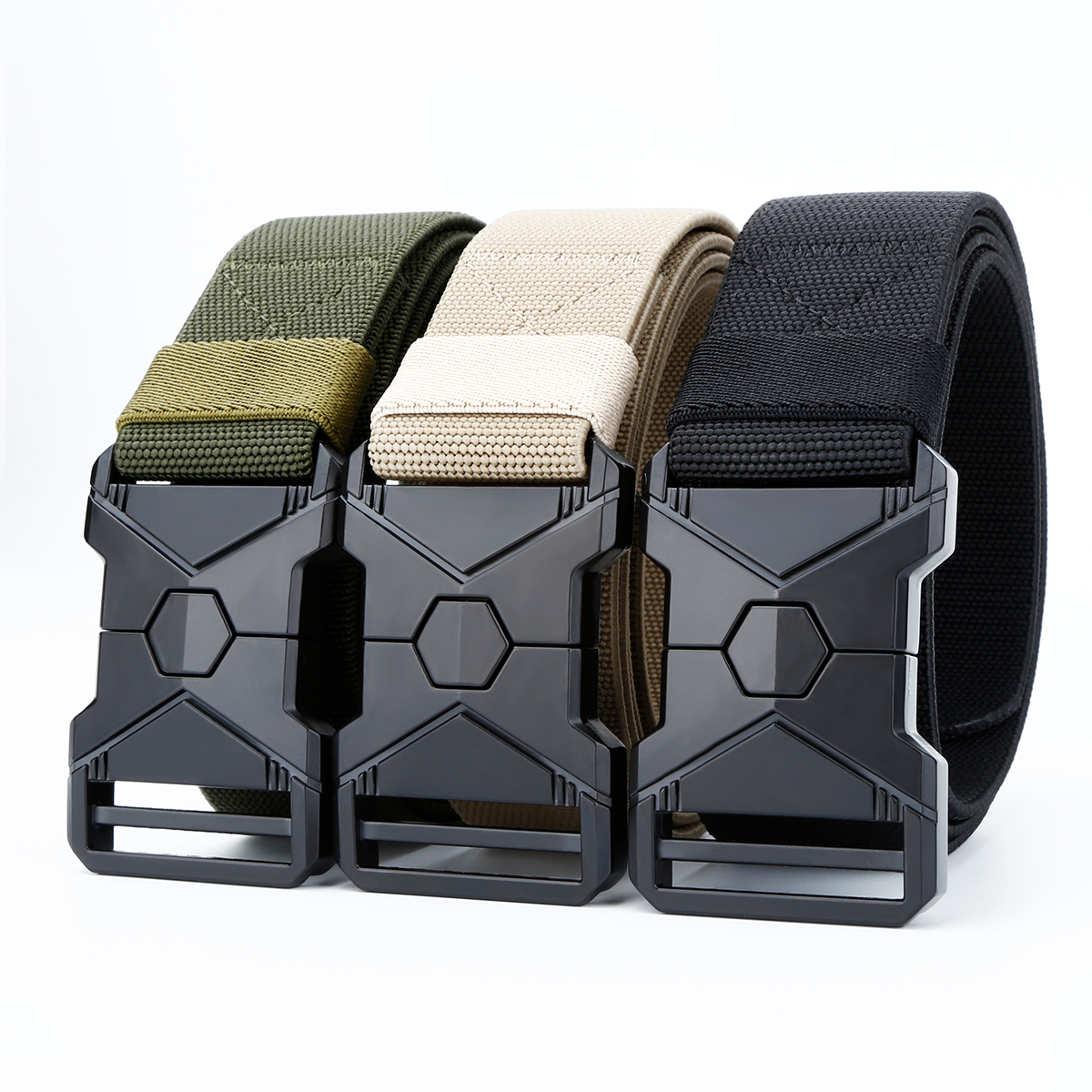 Men's Belt Quick Release buckle Tactical Elastic Belt canvas  fabric belt 3.8cm