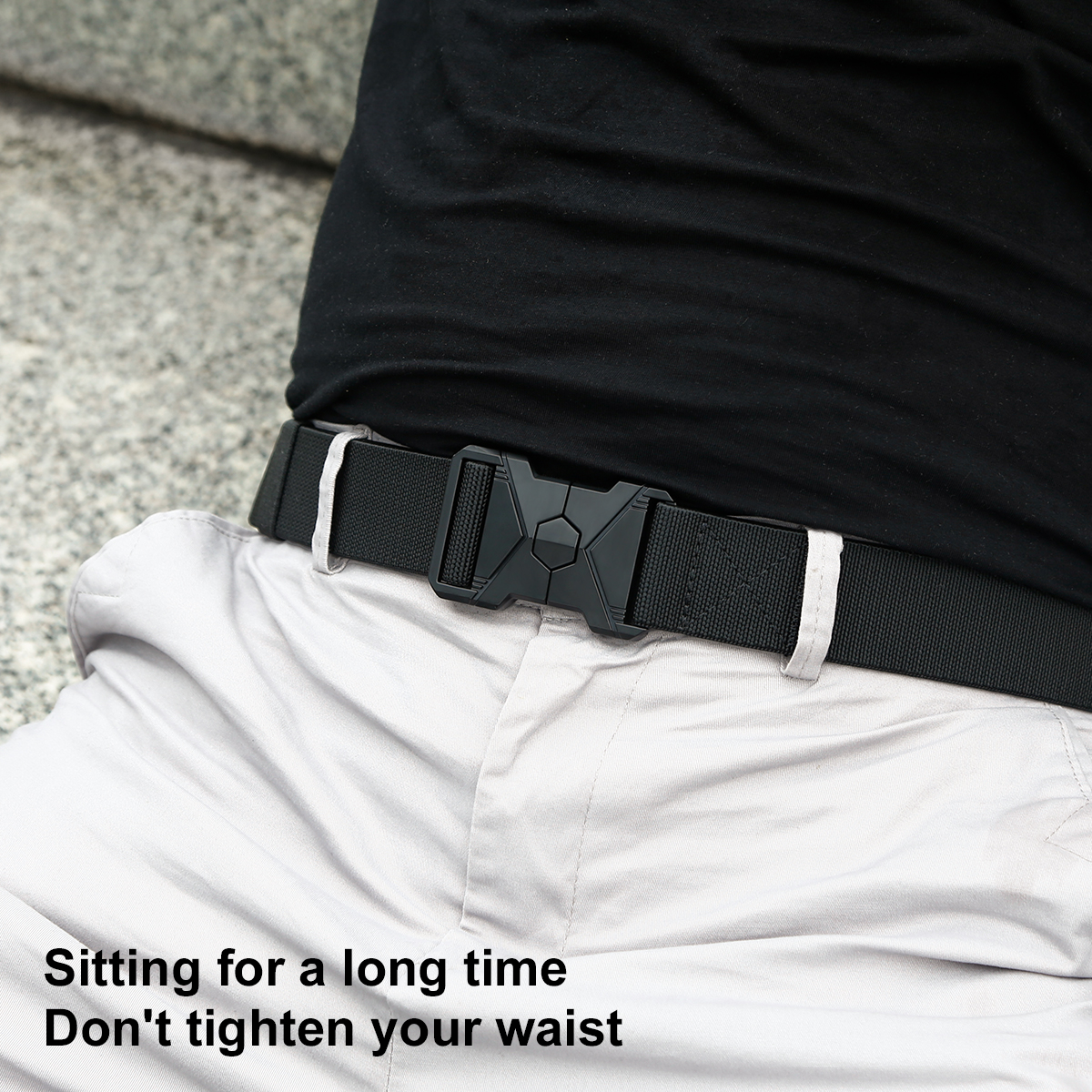Men's Belt Quick Release buckle Tactical Elastic Belt canvas  fabric belt 3.8cm