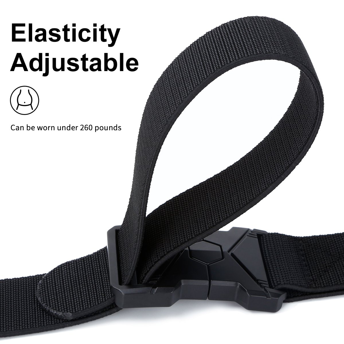 Men's Belt Quick Release buckle Tactical Elastic Belt canvas  fabric belt 3.8cm