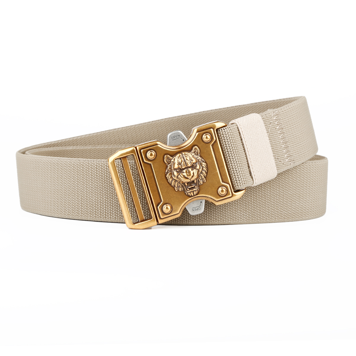 Men's Belt Tiger Quick Release buckle Tactical Elastic Belt canvas  fabric belt 3.8cm