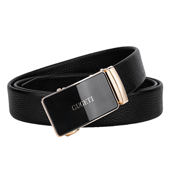 GUGETI Men's Genuine Leather Belt with Automatic Buckle 3.5CM