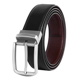 GUGETI Men's Leather Belt with Rotated Pin Buckle 3.5CM