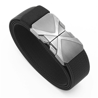 GUGETI Unisex Elastic Stretch Belt with X Shaped Quick Release Buckle 3.5CM