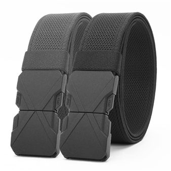 GUGETI Men's Elastic Stretch Belt with X Shaped Quick Release Buckle 3.8CM