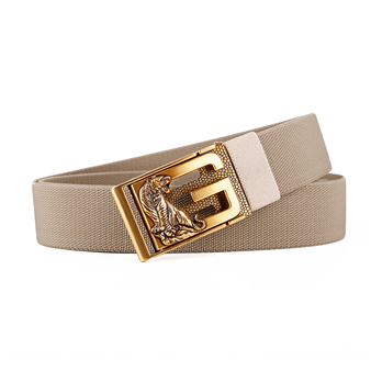 GUGETI Men's Elastic Stretch Belt with Tiger Flip-Top Plate Buckle 3.5CM