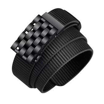 GUGETI Men's Fabric Belts with Plaid Automatic Buckle 3.5cm