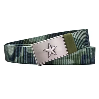GUGETI Men's Tactical Belt with Star Automatic Buckle 3.5CM