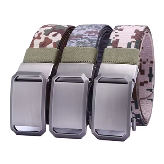 GUGETI Men's Camouflage Elastic Stretch Belt with Blank Automatic Buckle 3.5CM