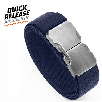 GUGETI Unisex Elastic Stretch Belt with Brushed Quick Release Buckle 3.5CM
