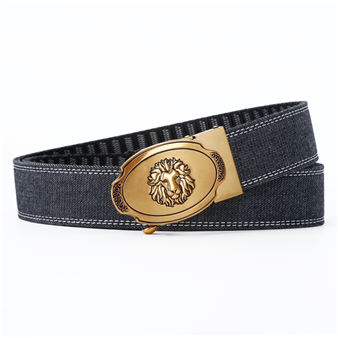 Men's Belt Lion Automatic buckle denim belt canvas  fabric belt 3.4cm
