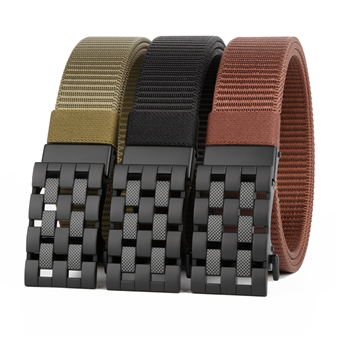 Men's Belt Grid automatic buckle tank belt canvas  fabric belt 3.4cm