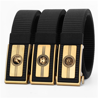 Men's Belt Zodiac automatic buckle tank belt canvas  fabric belt 3.4cm