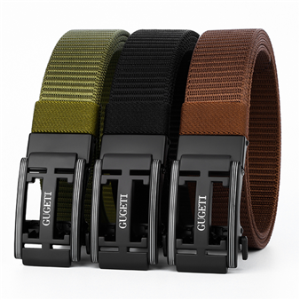 Men's Belt H Automatic buckle tank belt canvas  fabric belt 3.4cm