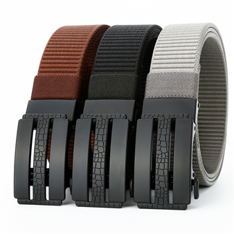 Men's Belt Crocodile grain  Automatic buckle tank belt canvas  fabric belt 3.4cm