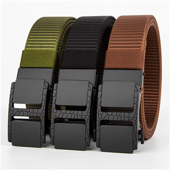 Men's Belt Frosted automatic buckle tank belt canvas  fabric belt 3.4cm