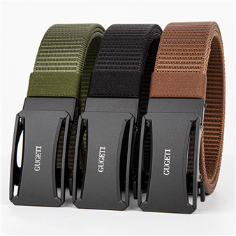 Men's Belt Frosted automatic buckle tank belt canvas  fabric belt 3.4cm