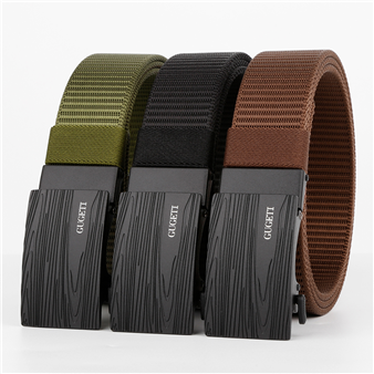 Men's Belt Frosted automatic buckle tank belt canvas  fabric belt 3.4cm